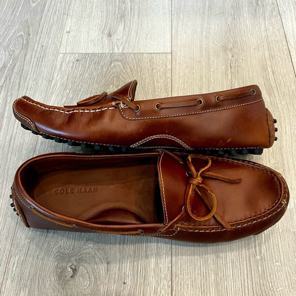Mens Brown Leather Moccasins - Picture 4 of 10